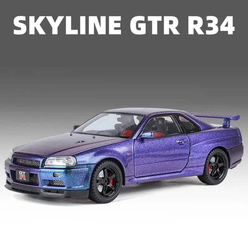  1to18 Skyline GTR R34 Diecast Car Pull Back Toy Metal -  ToylandEU™