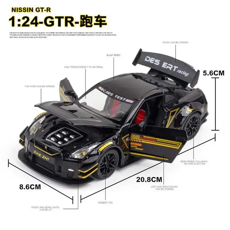  1to24 Diecast Car GTR R35 Skyline High Detail Metal -  ToylandEU™