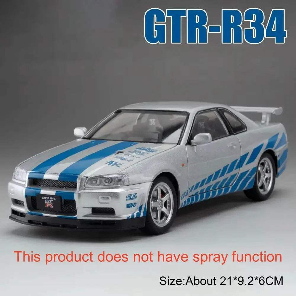  1to24 Diecast GTR R34 Race Car With Sound And Lights -  ToylandEU™