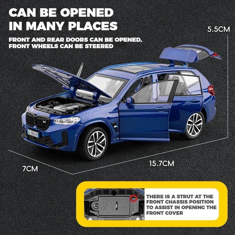 1to32 Diecast Metal BMW X3M SUV Sound and Light Pull-Back Model Car - ToylandEU