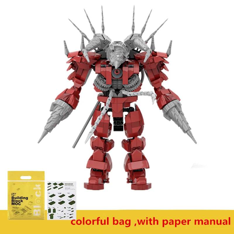 2.0 Red Titan Drill Man MOC Skibidi Toilet Building Blocks Set With Chain Creative DIY Bricks Toys For Boys Christmas Gifts - ToylandEU