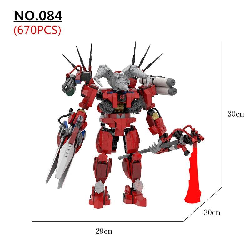 2.0 Red Titan Drill Man MOC Skibidi Toilet Building Blocks Set With Chain Creative DIY Bricks Toys For Boys Christmas Gifts - ToylandEU
