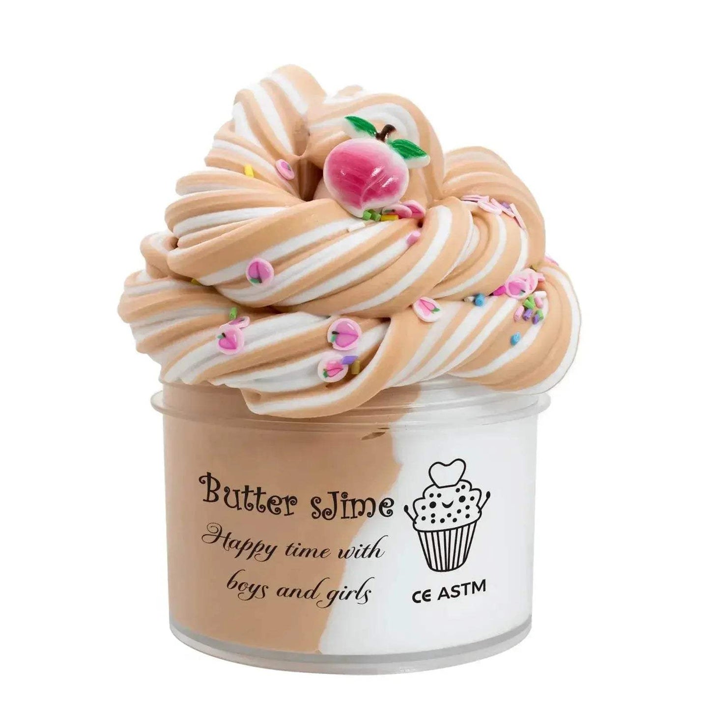 2.37oz Fluffy Two-Tone Butter Slime Super Soft Clay Stretchy - ToylandEU