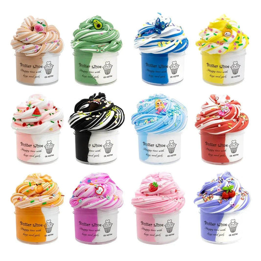  2.37oz Fluffy Two-Tone Butter Slime Super Soft Clay Toys -  ToylandEU™