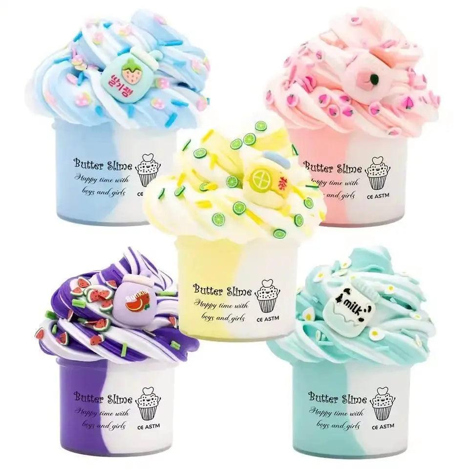  2.37oz Fluffy Two-Tone Butter Slime Super Soft Clay Toys -  ToylandEU™