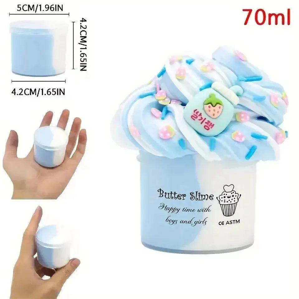  2.37oz Fluffy Two-Tone Butter Slime Super Soft Clay Toys -  ToylandEU™