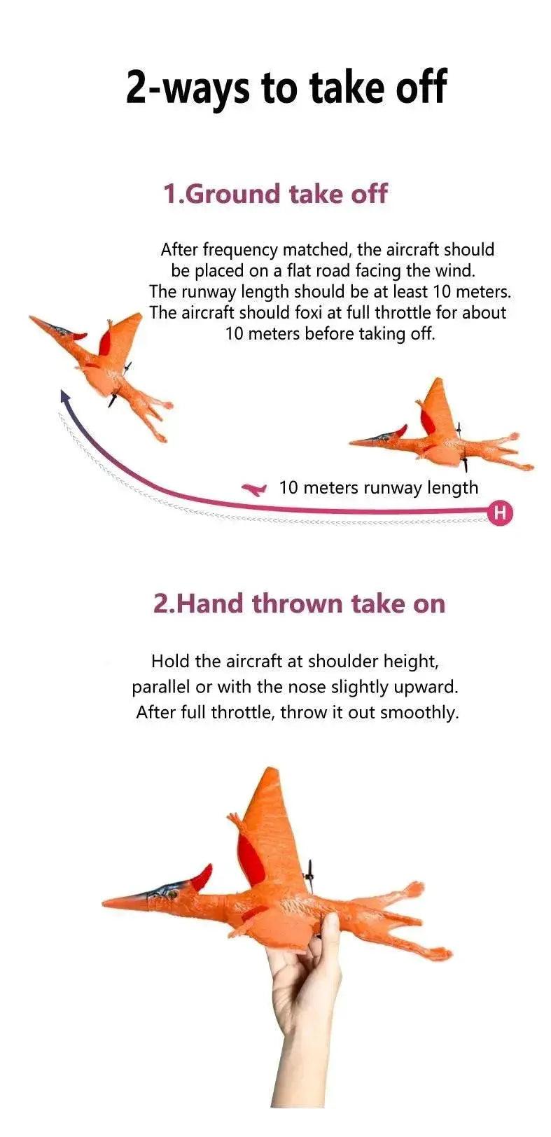  2.4G 4CH RC Air Flying Dinosaur Pterosaur Drone Toy -  ToylandEU™