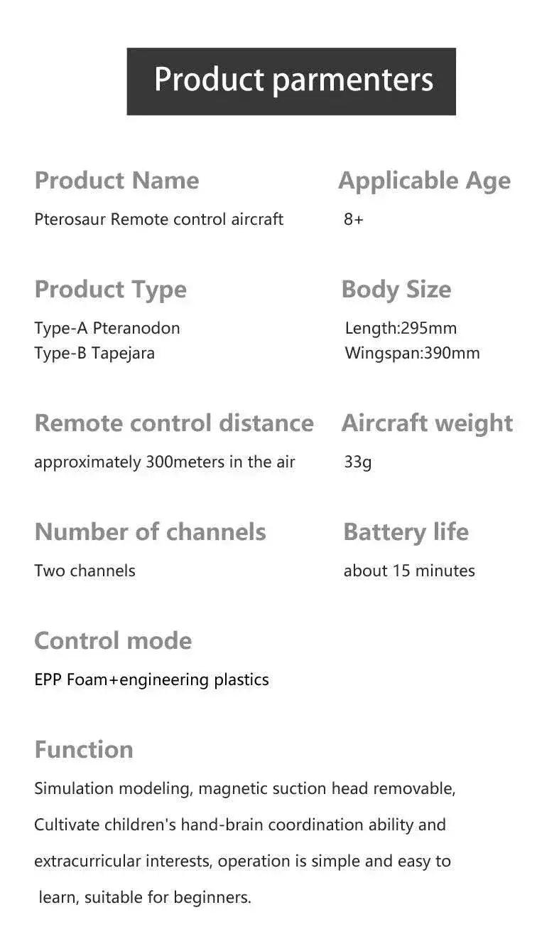  2.4G 4CH RC Air Flying Dinosaur Pterosaur Drone Toy -  ToylandEU™