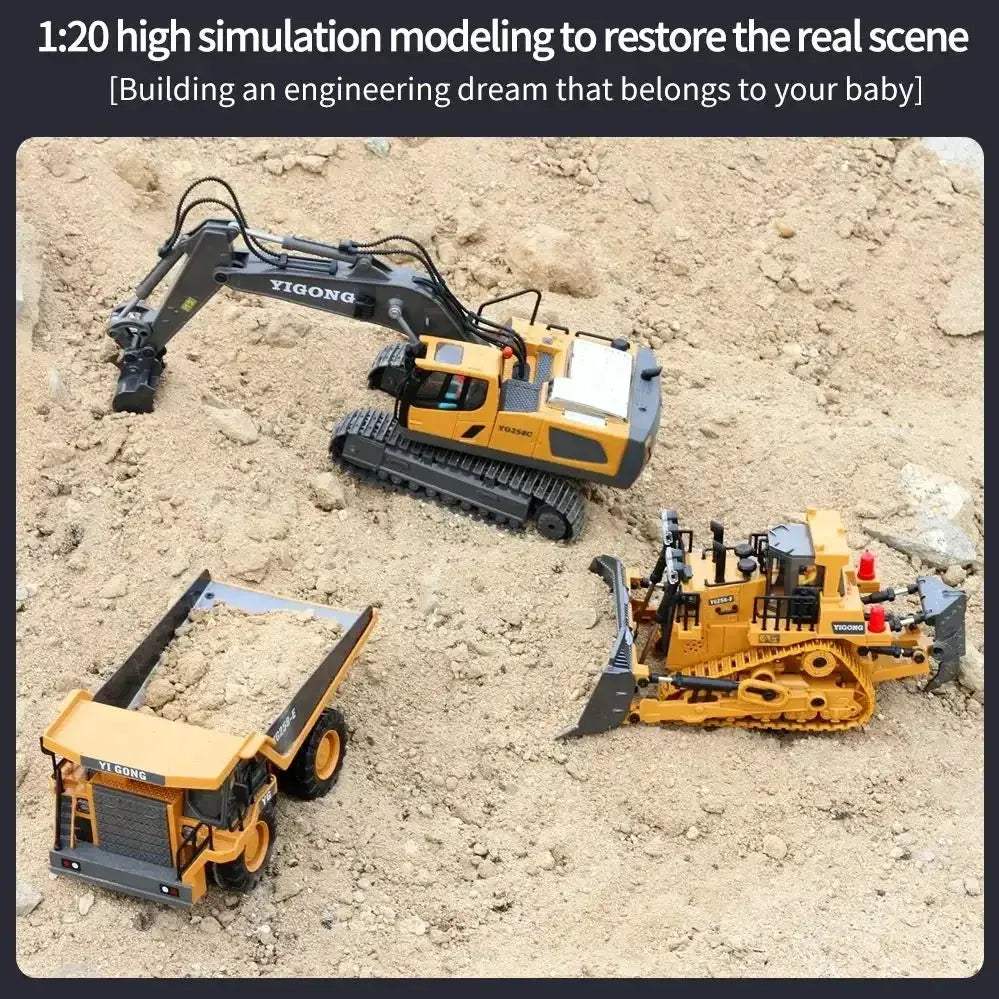 2.4G RC Excavator With Realistic Action And Remote Control - ToylandEU