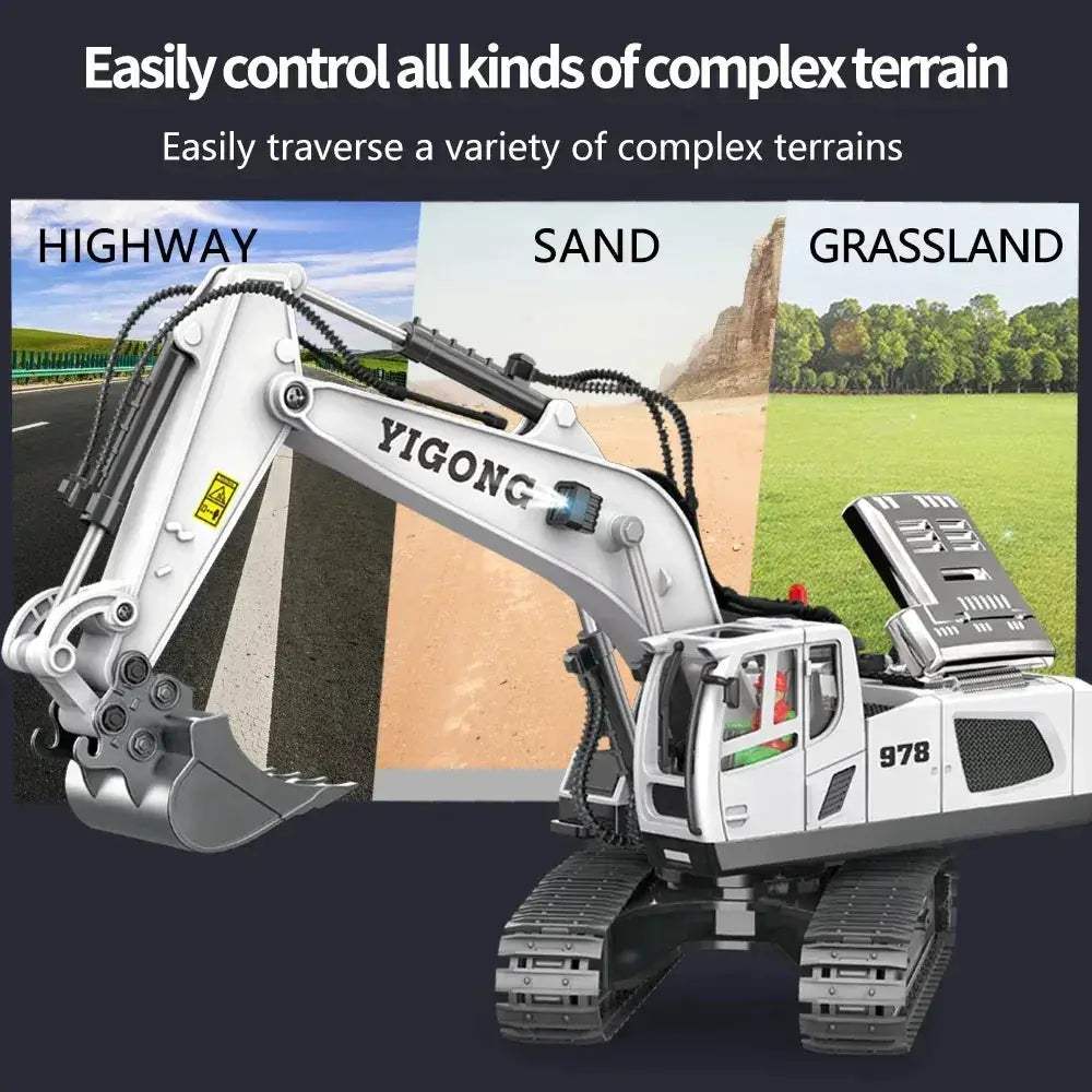 2.4G RC Excavator With Realistic Action And Remote Control - ToylandEU