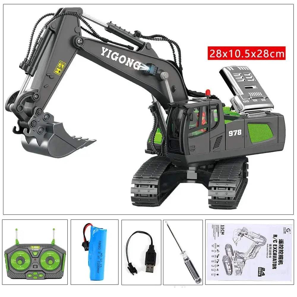2.4G RC Excavator With Realistic Action And Remote Control - ToylandEU