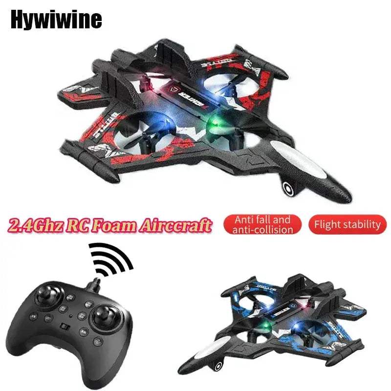 2.4G RC Foam Plane LED Durable Fighter Jet For Kids - ToylandEU