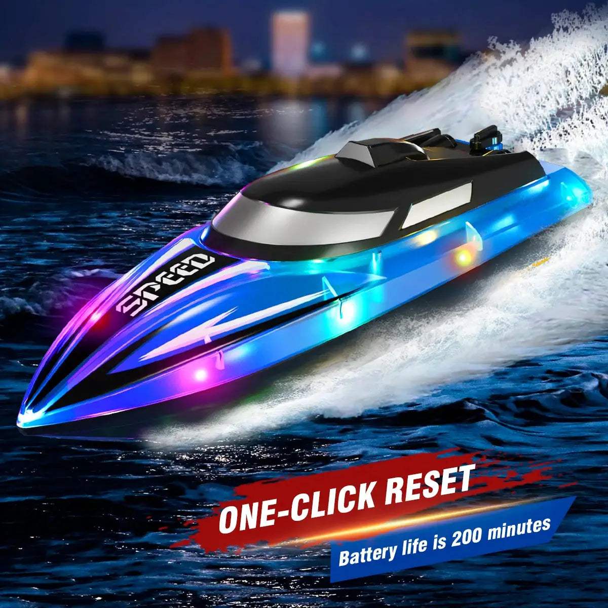 2.4G RC Speedboat High Speed Dual Motor Remote Control Boat - ToylandEU