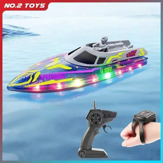  2.4G RC Speedboat With Bright LED Lights For Kids -  ToylandEU™