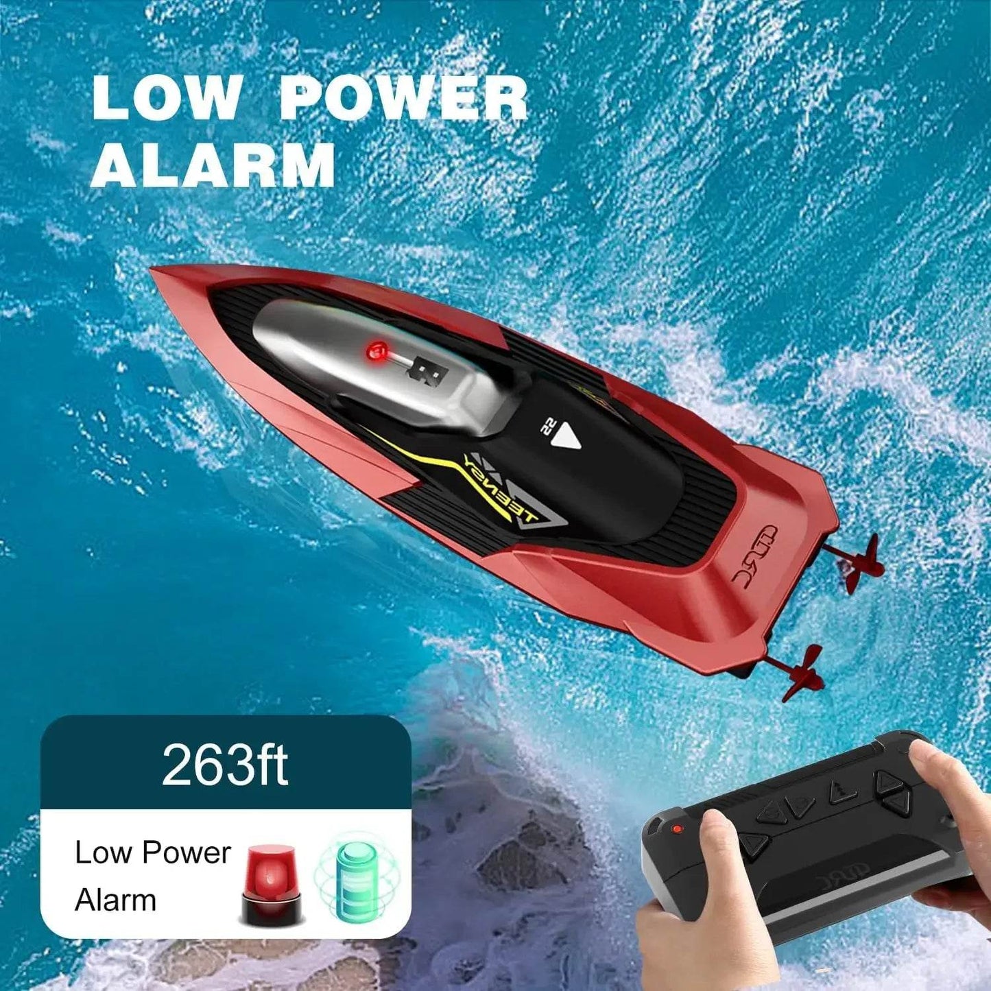 2.4G Remote Control Boat Dual Motor 10km/h High Speed Mini RC Boat - ToylandEU