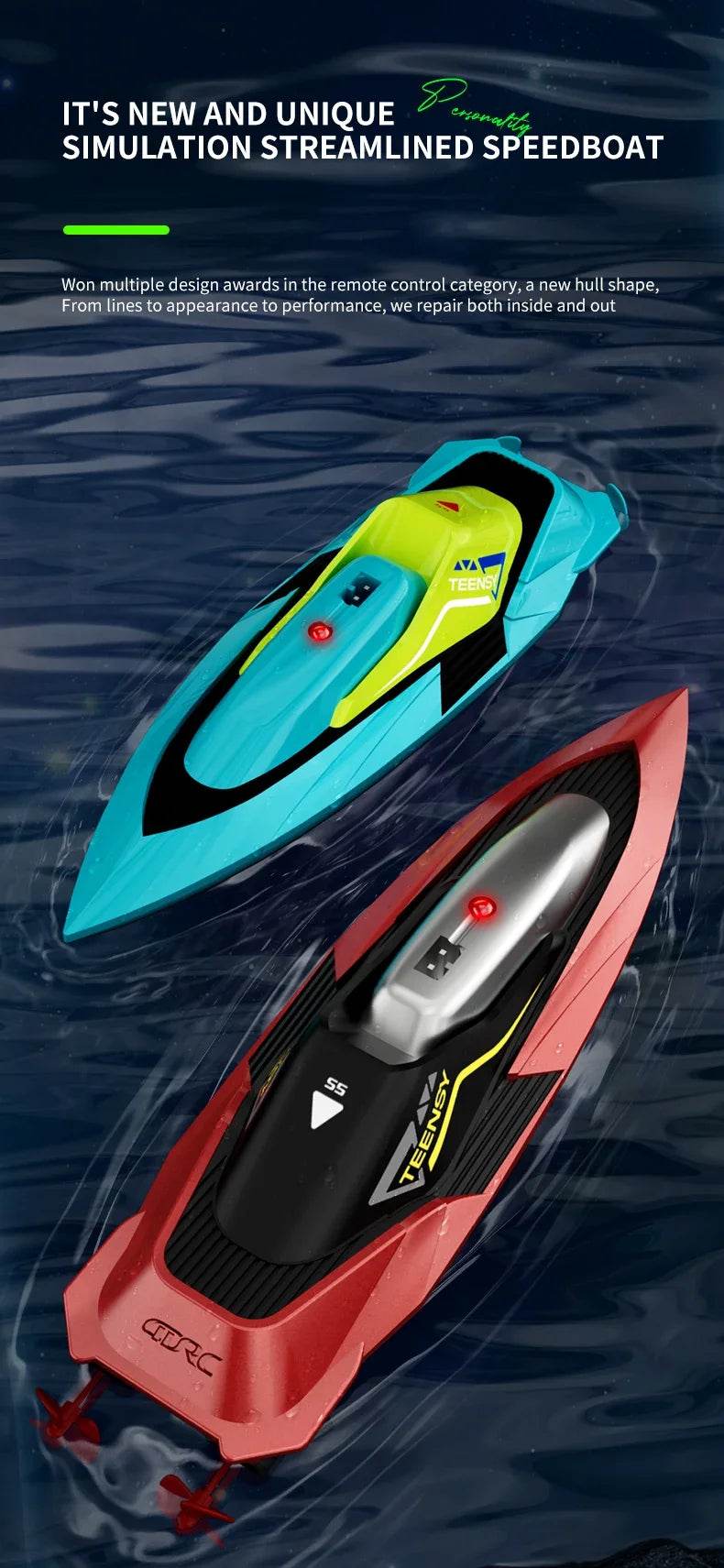 2.4G Remote Control Boat Dual Motor 10km/h High Speed Mini RC Boat - ToylandEU