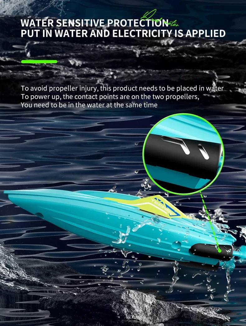 2.4G Remote Control Boat Dual Motor 10km/h High Speed Mini RC Boat - ToylandEU