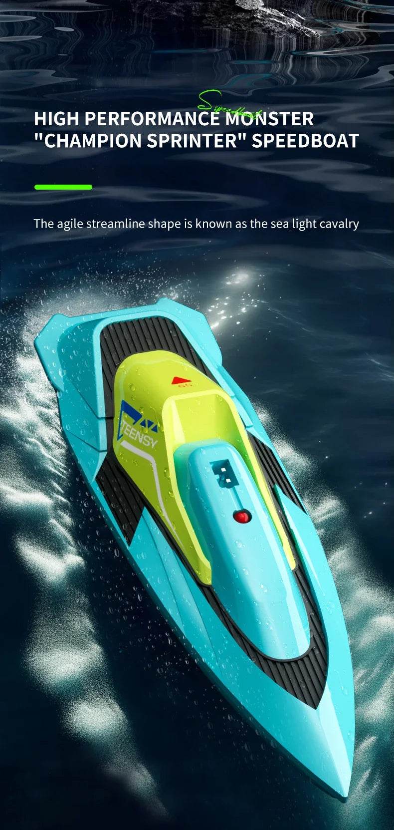 2.4G Remote Control Boat Dual Motor 10km/h High Speed Mini RC Boat - ToylandEU