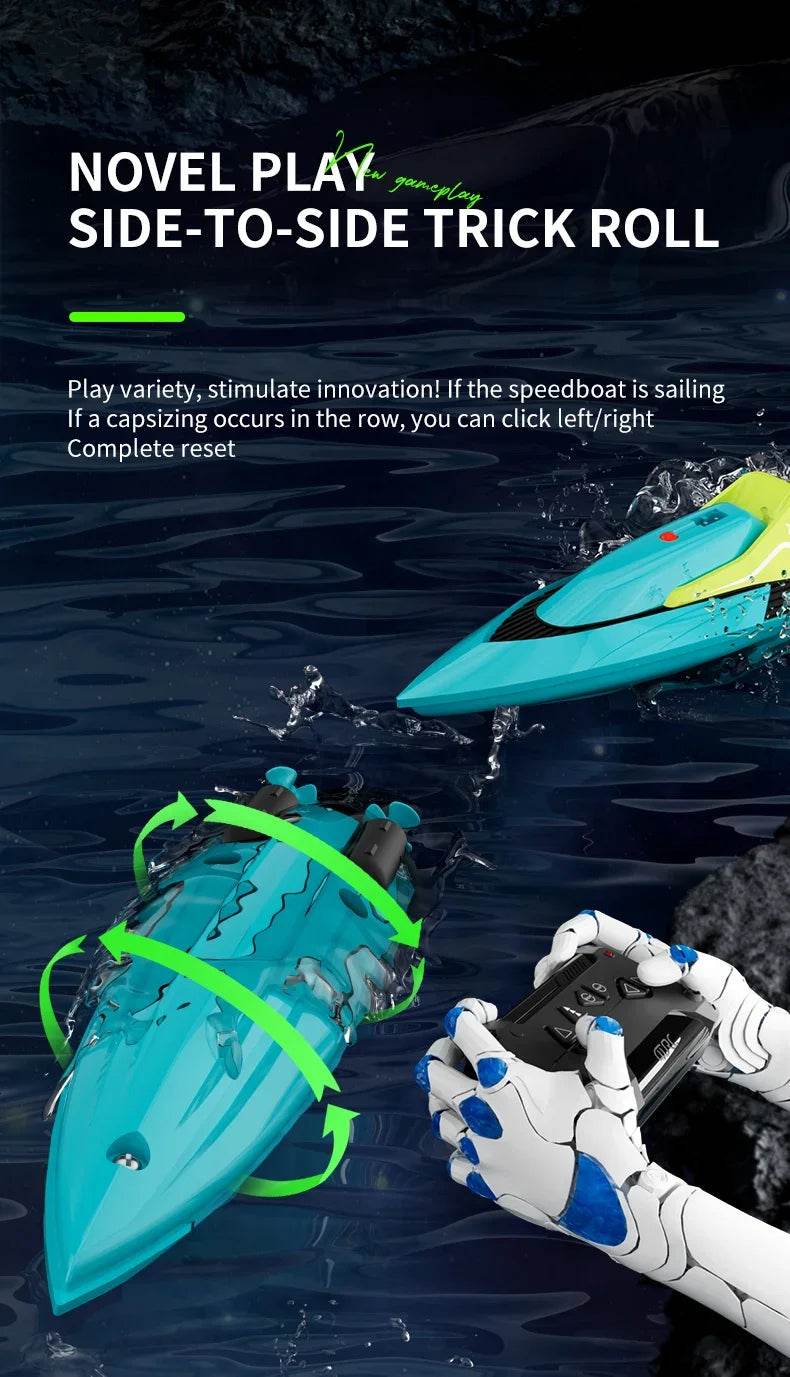 2.4G Remote Control Boat Dual Motor 10km/h High Speed Mini RC Boat - ToylandEU