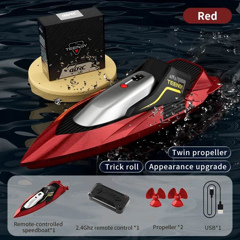 2.4G Remote Control Boat Dual Motor 10km/h High Speed Mini RC Boat - ToylandEU
