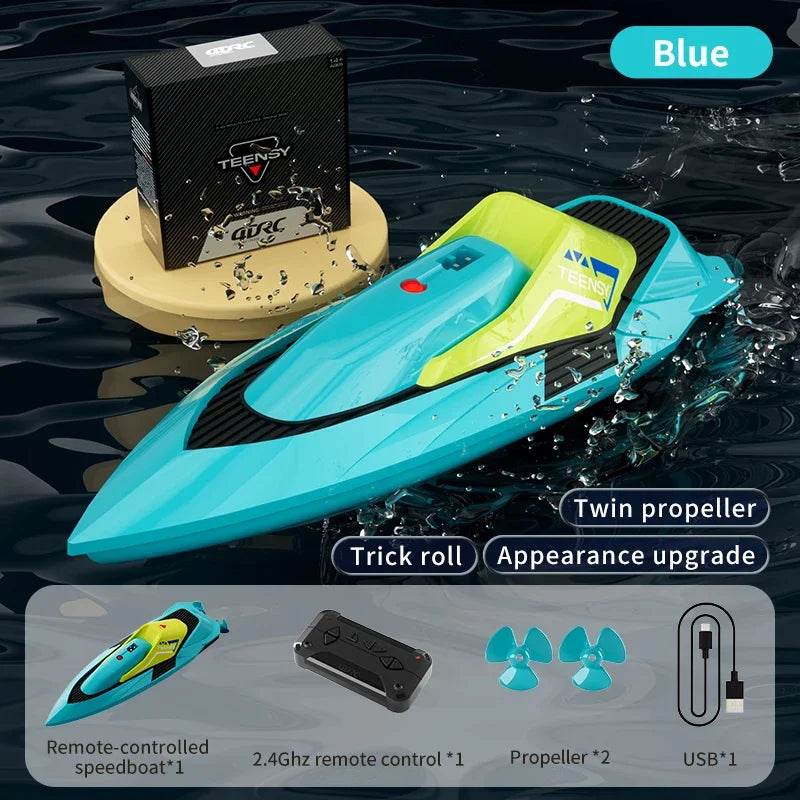 2.4G Remote Control Boat Dual Motor 10km/h High Speed Mini RC Boat - ToylandEU