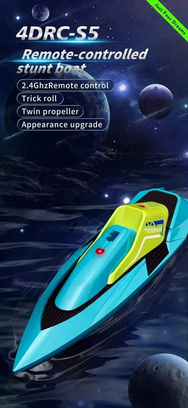 2.4G Remote Control Boat Dual Motor High Speed Mini RC Boat -  ToylandEU™