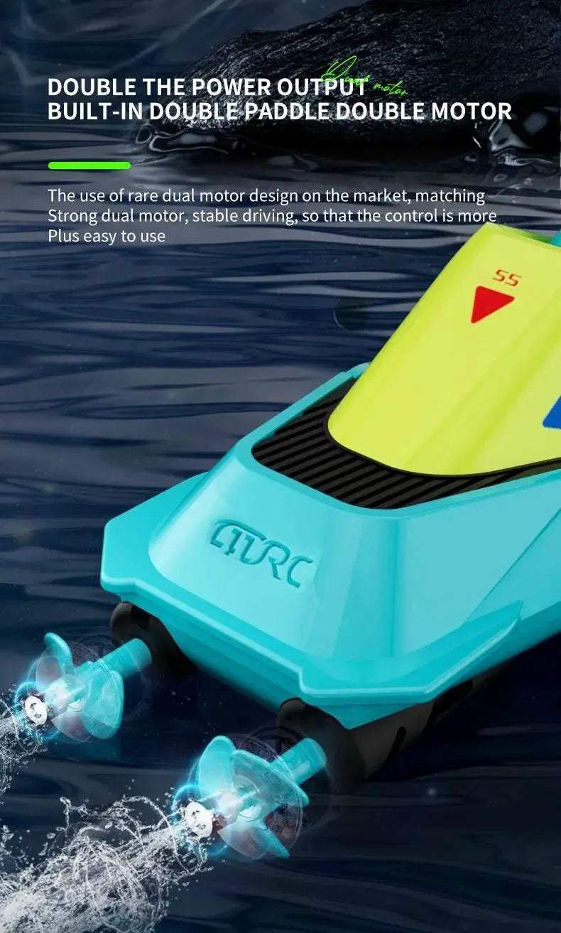  2.4G Remote Control Boat Dual Motor High Speed Mini RC Boat -  ToylandEU™