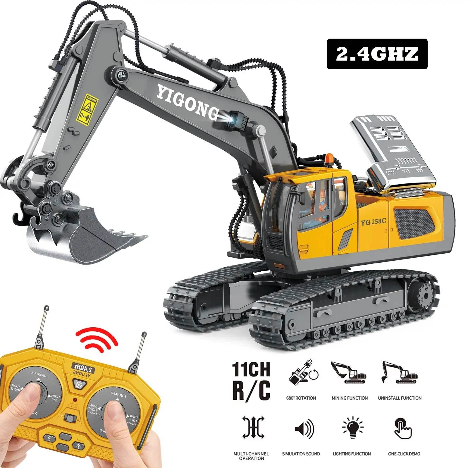 2.4G Remote Control Excavator Dump Truck RC Model Car Toy - ToylandEU