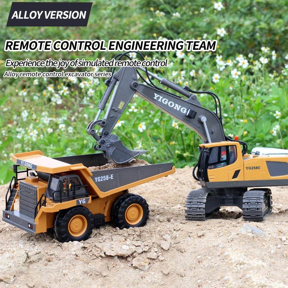 2.4G Remote Control Excavator Dump Truck RC Model Car Toy - ToylandEU