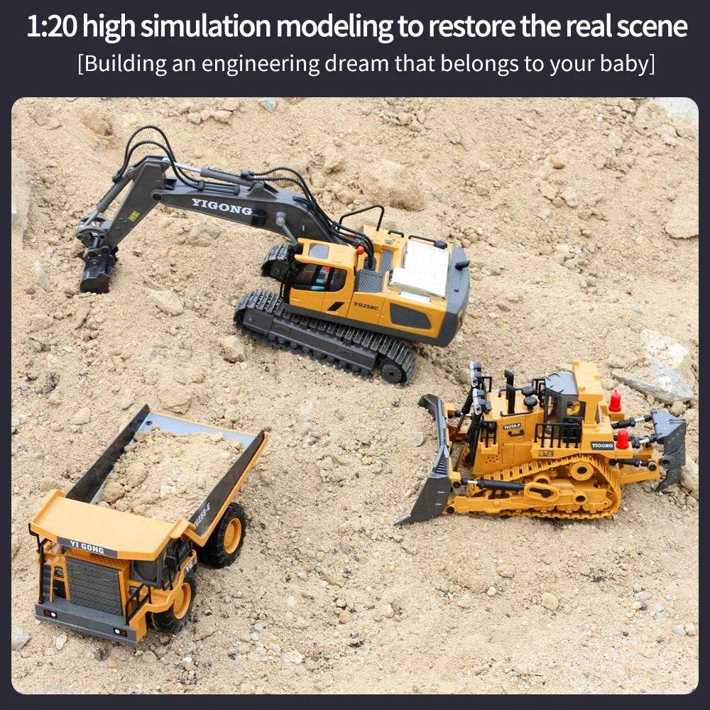 2.4G Remote Control Excavator Dump Truck RC Model Car Toy - ToylandEU