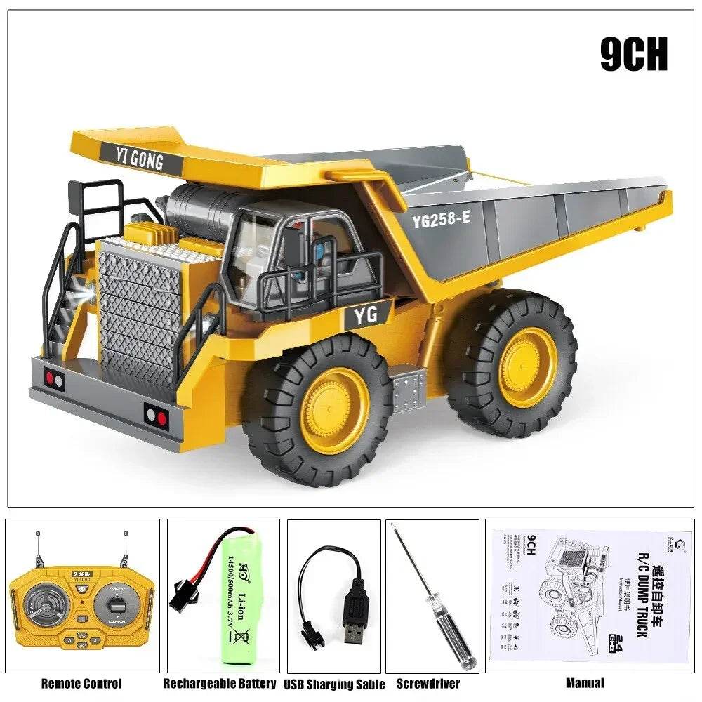 2.4G Remote Control Excavator Dump Truck RC Model Car Toy - ToylandEU