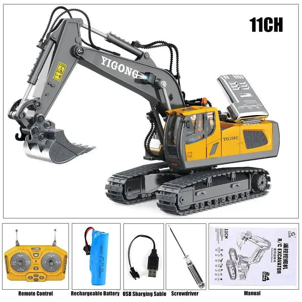 2.4G Remote Control Excavator Dump Truck RC Model Car Toy - ToylandEU
