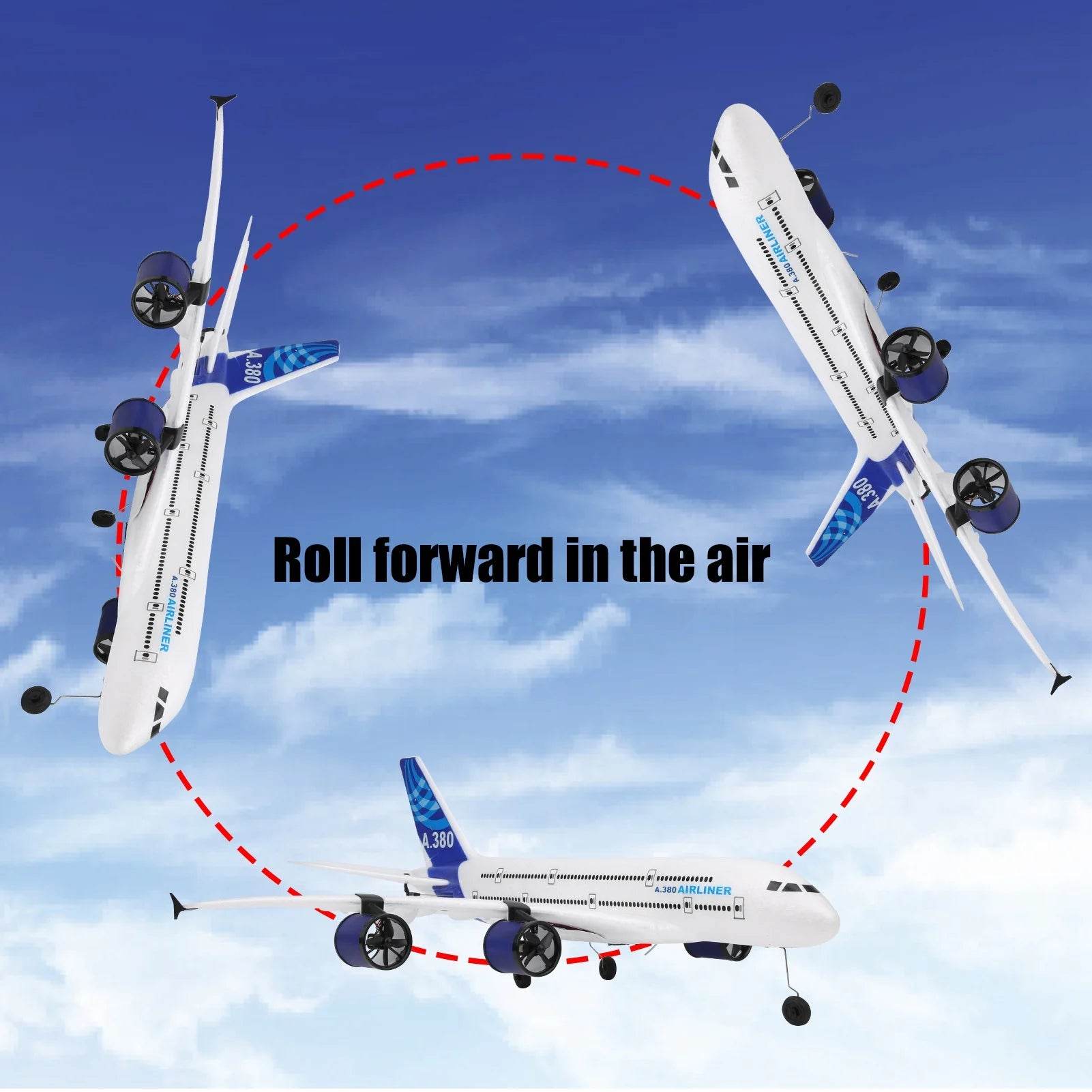 2.4GHz RC A380 Airplane 3CH Remote Control Fixed Wing Glider with Coreless Motor for Kids and Adults - ToylandEU