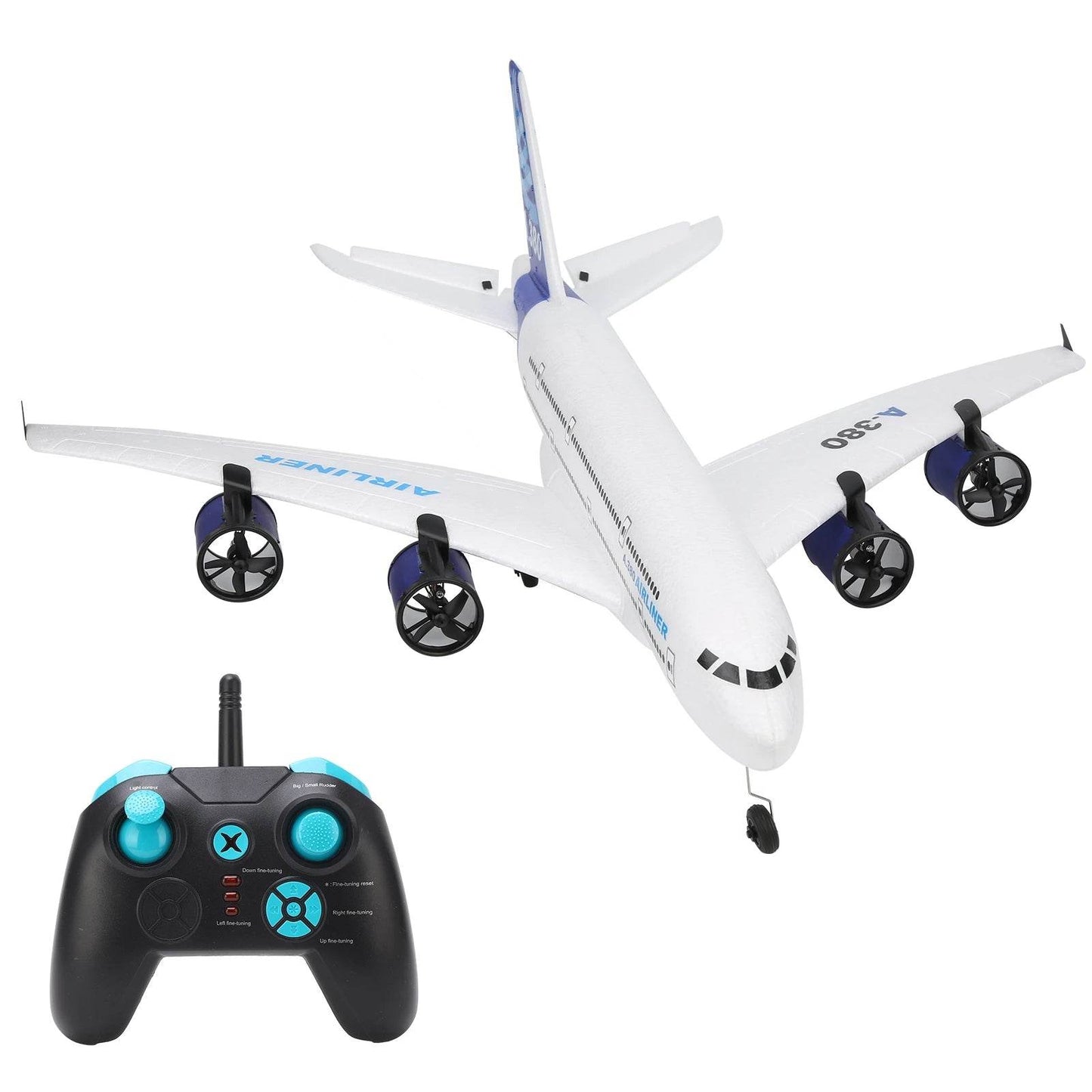 2.4GHz RC A380 Airplane 3CH Remote Control Fixed Wing Glider with Coreless Motor for Kids and Adults - ToylandEU