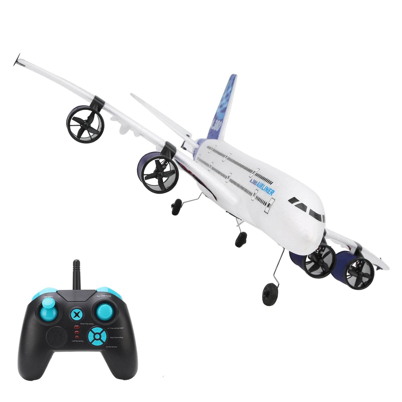 2.4GHz RC A380 Airplane 3CH Remote Control Fixed Wing Glider with Coreless Motor for Kids and Adults - ToylandEU