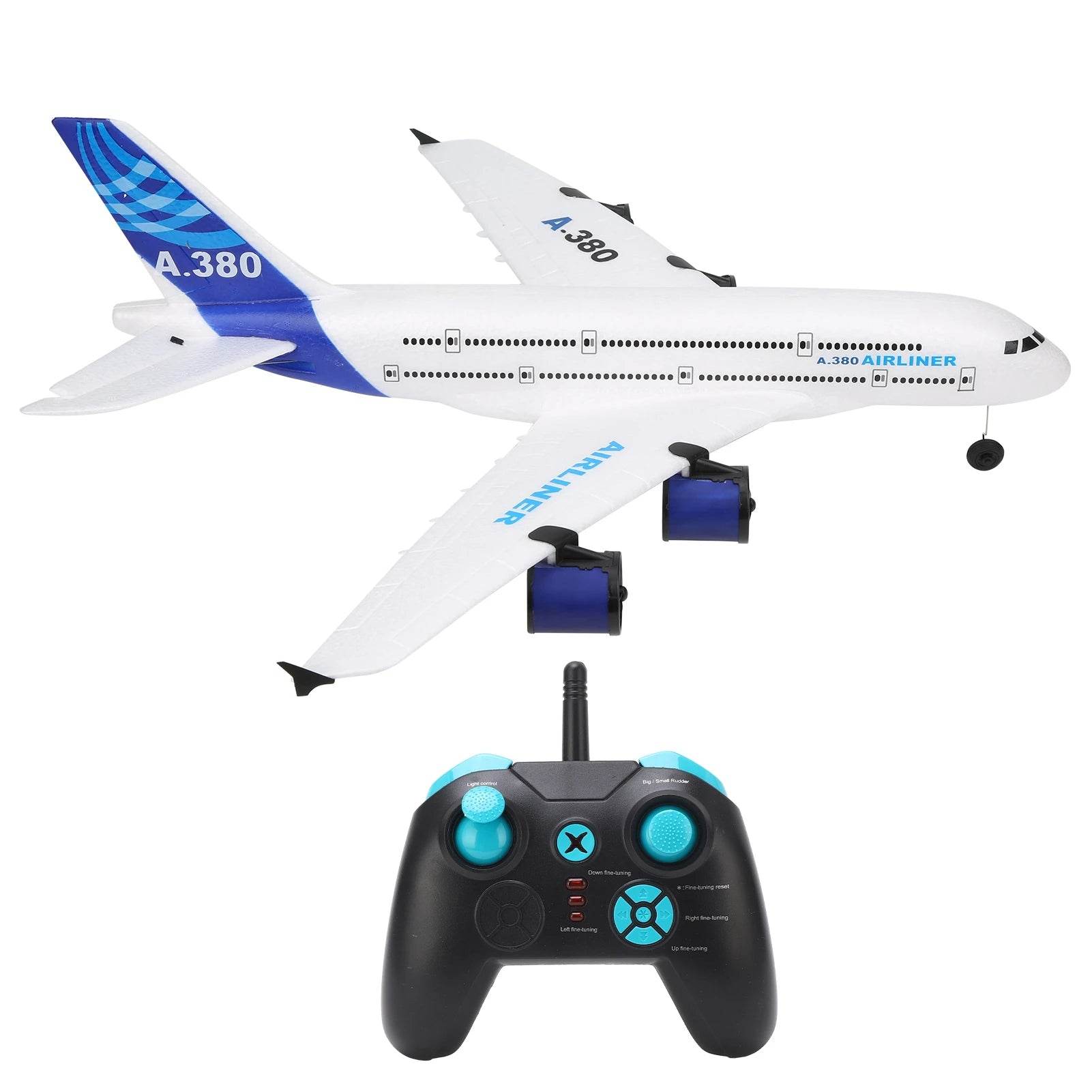 2.4GHz RC A380 Airplane 3CH Remote Control Fixed Wing Glider with Coreless Motor for Kids and Adults - ToylandEU