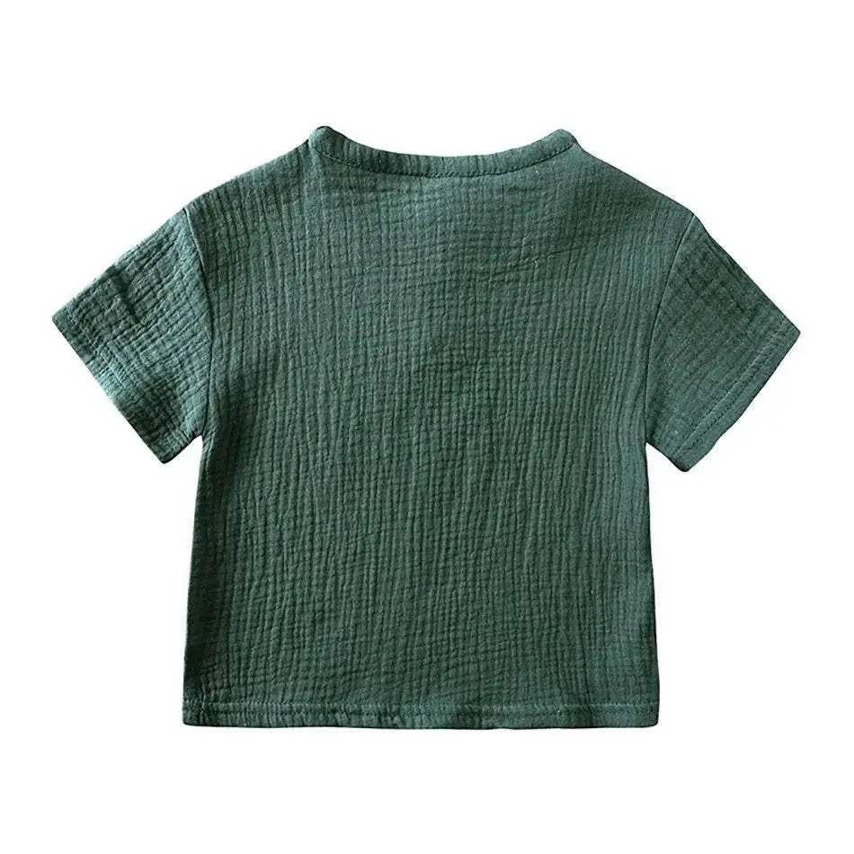2-8 Years Children Casual Suit Kids Muslin T Shirt Shorts - ToylandEU