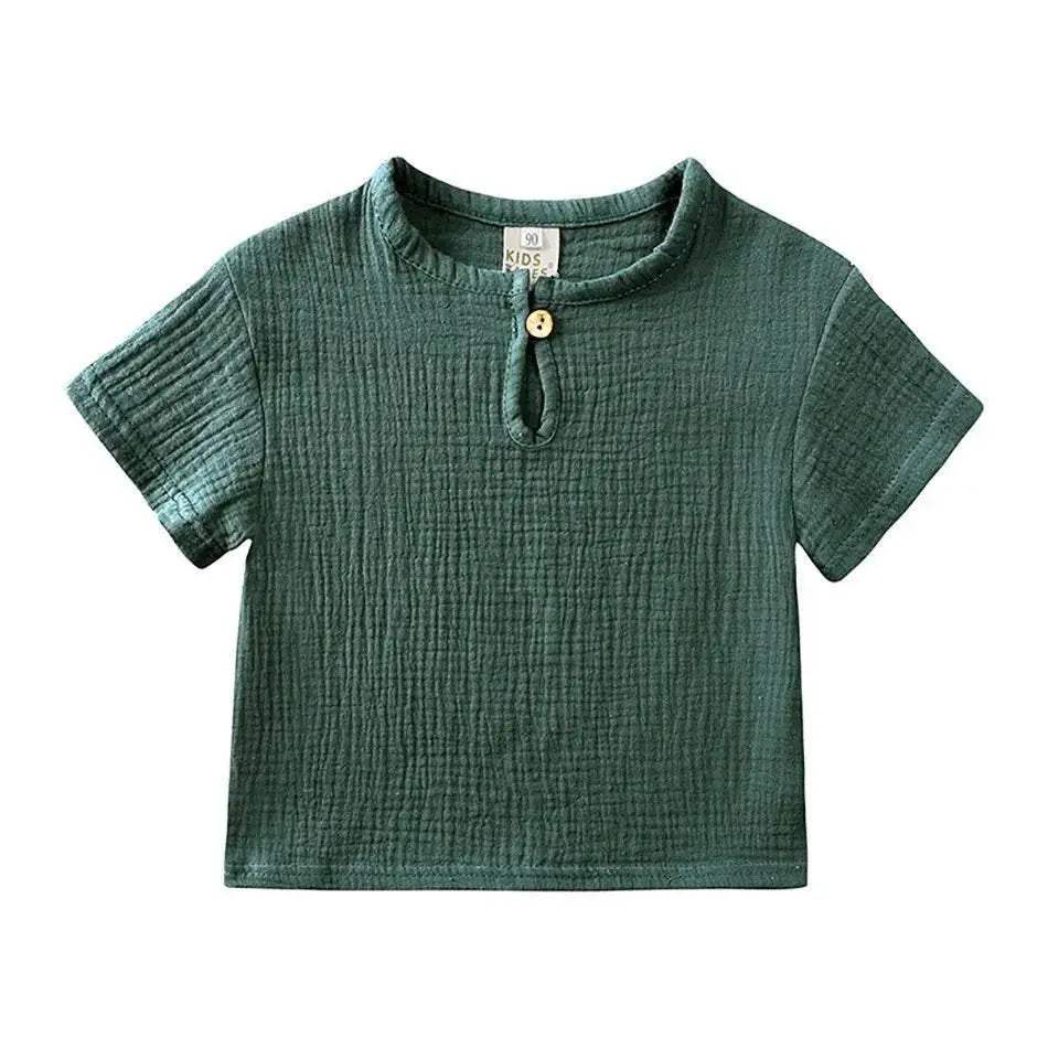 2-8 Years Children Casual Suit Kids Muslin T Shirt Shorts - ToylandEU
