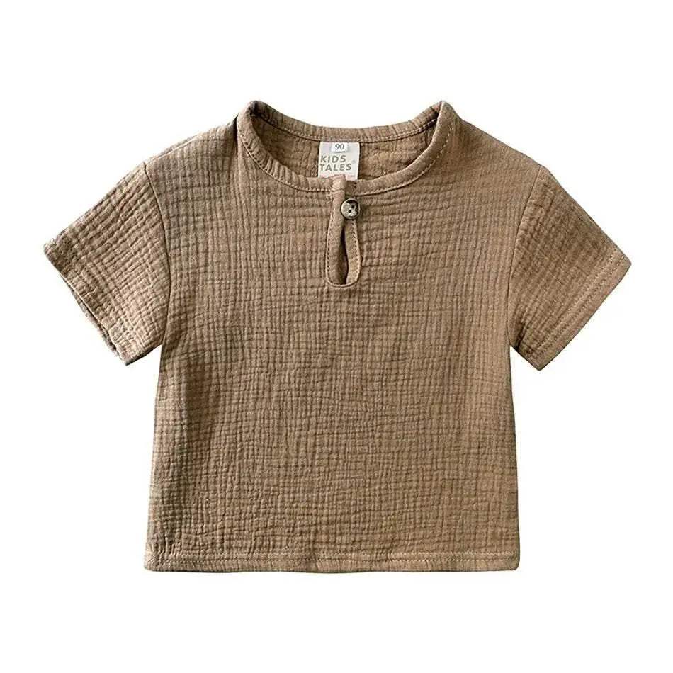 2-8 Years Children Casual Suit Kids Muslin T Shirt Shorts - ToylandEU