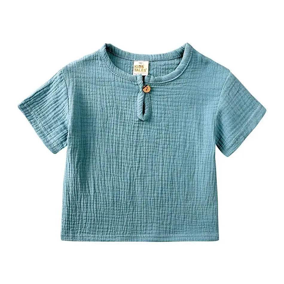2-8 Years Children Casual Suit Kids Muslin T Shirt Shorts - ToylandEU