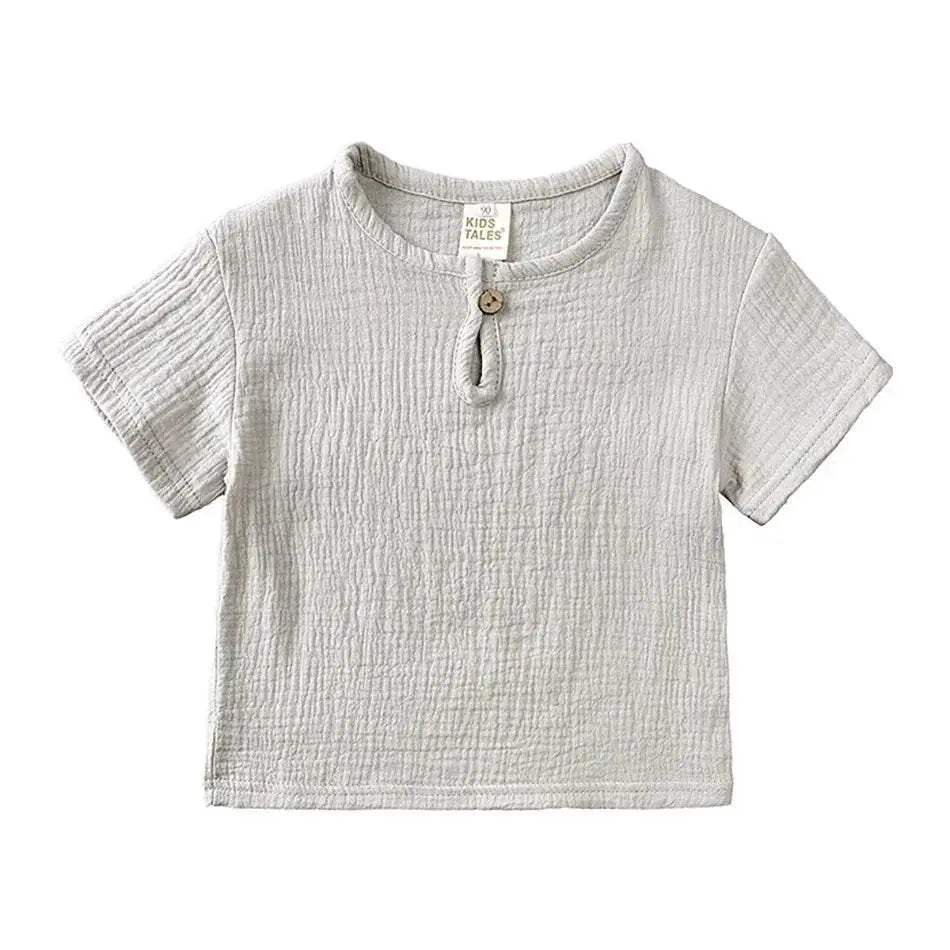 2-8 Years Children Casual Suit Kids Muslin T Shirt Shorts - ToylandEU
