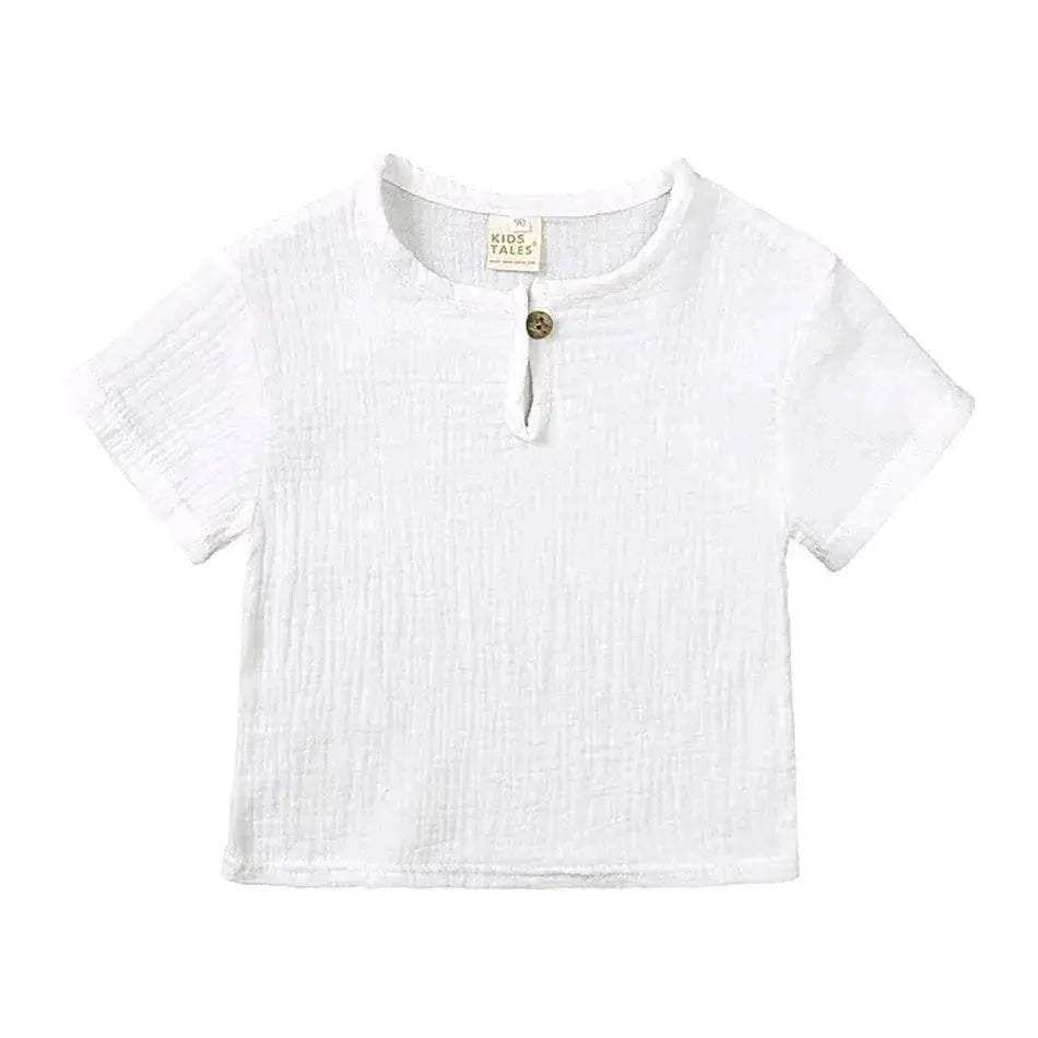 2-8 Years Children Casual Suit Kids Muslin T Shirt Shorts - ToylandEU