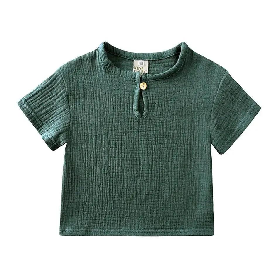  2-8 Years Children Casual Suit Muslin T Shirt Shorts Set -  ToylandEU™