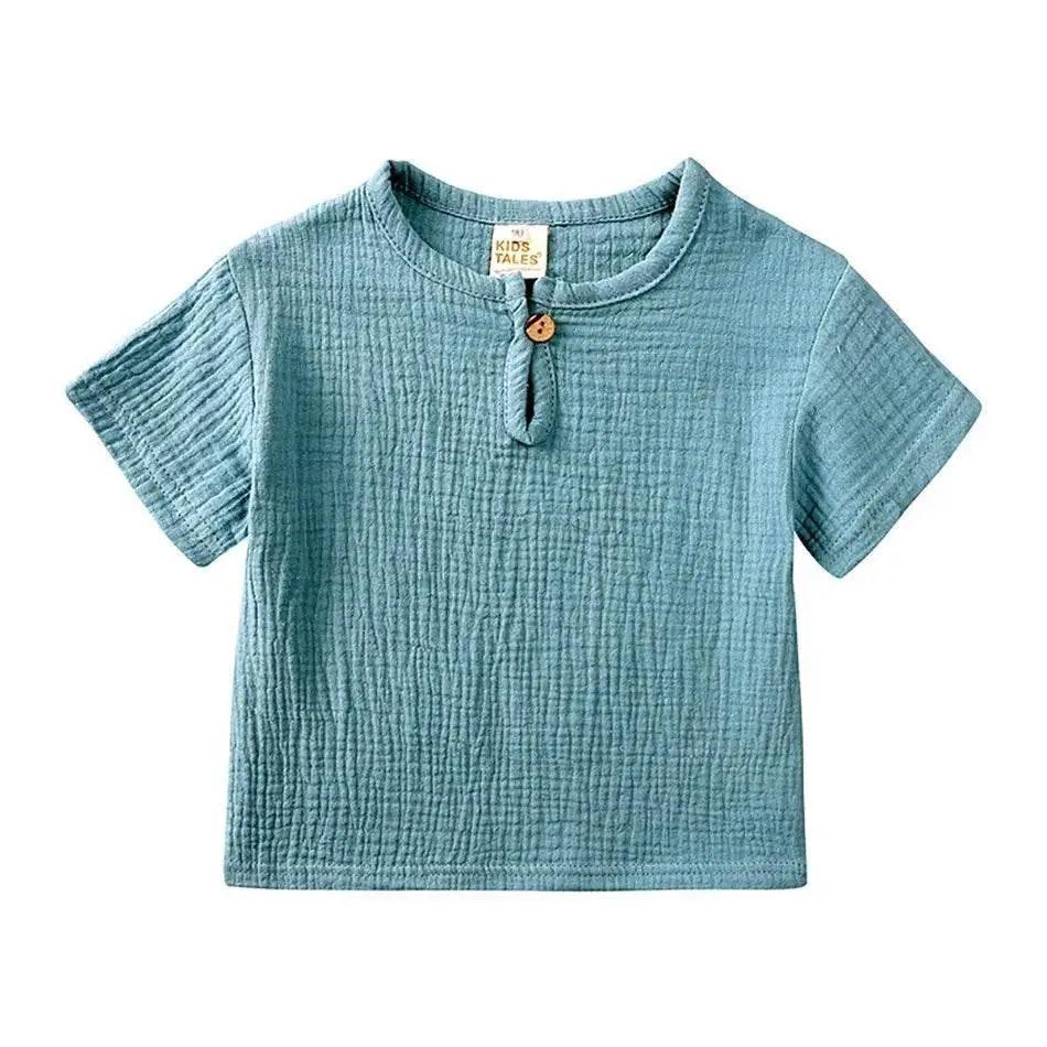  2-8 Years Children Casual Suit Muslin T Shirt Shorts Set -  ToylandEU™