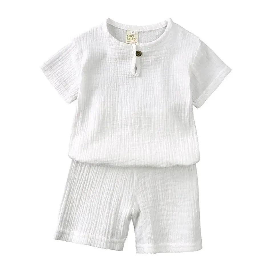  2-8 Years Children Casual Suit Muslin T Shirt Shorts Set -  ToylandEU™