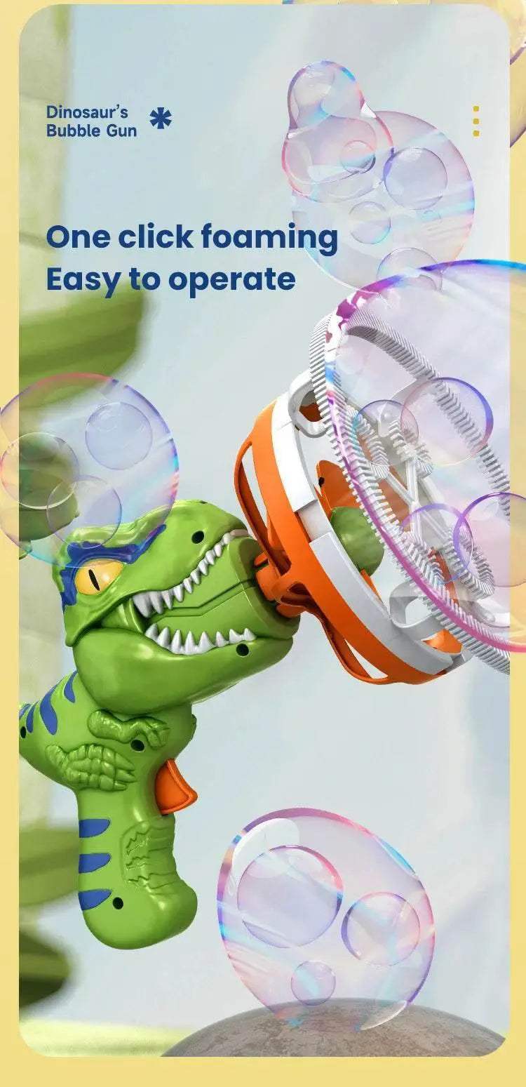 2 In 1 Dinosaur Soap Bubble Electric Bubble Gun for Kids - ToylandEU