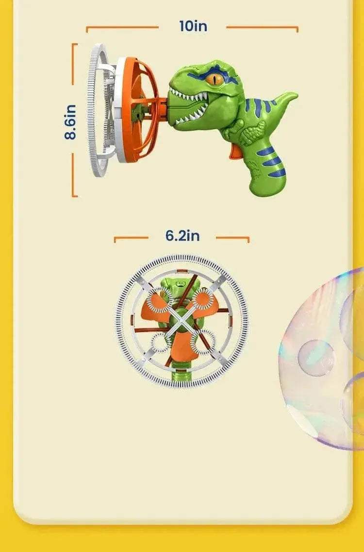 2 In 1 Dinosaur Soap Bubble Electric Bubble Gun for Kids - ToylandEU