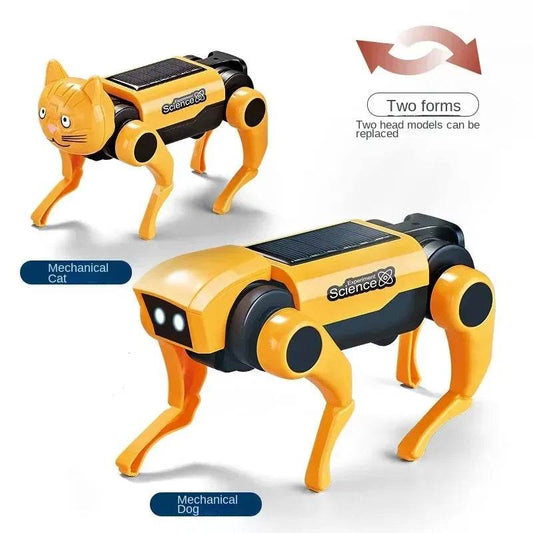 2 In 1 Solar Robot Dog Puppy Cat Science Experiment Diy Assembly Learning Education Robots Technological Gadgets Kit for Kids - ToylandEU