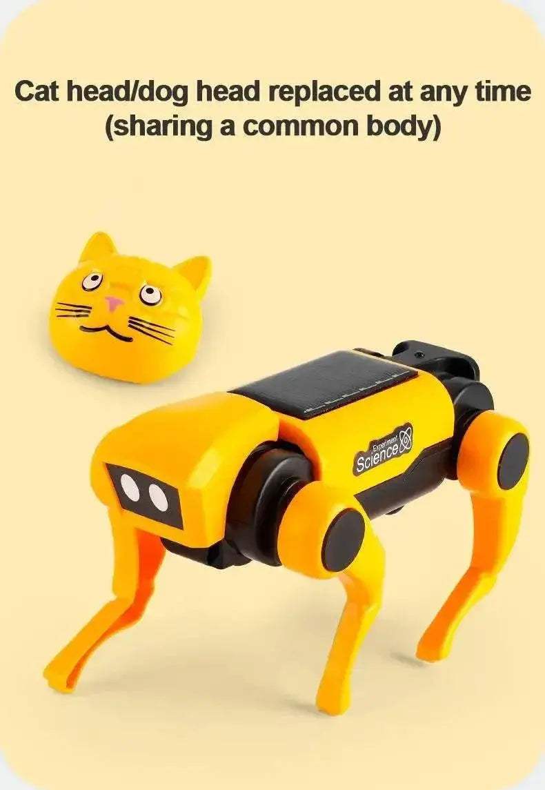 2 In 1 Solar Robot Dog Puppy Cat Science Experiment Diy Assembly Learning Education Robots Technological Gadgets Kit for Kids - ToylandEU