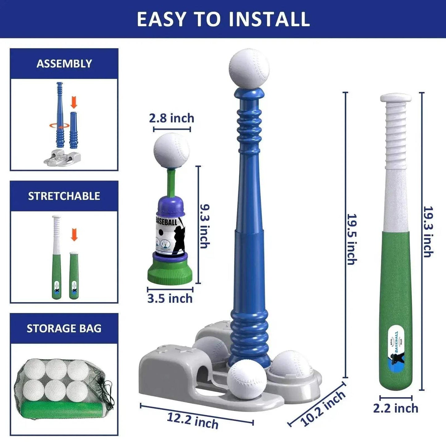  2 In 1 T Ball Sets For Kids 3-6 With Automatic Pitching Machine -  ToylandEU™